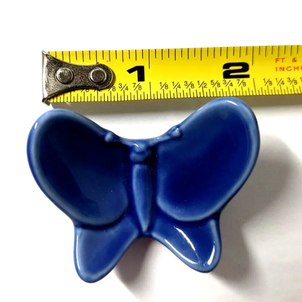 Crate & Barrel Ceramic Blue Butterfly Chopstick Rests 4pcs, Japan, Discontinued